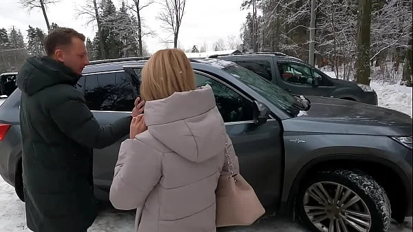 Risky Car Blowjob with my Sexy Work associate