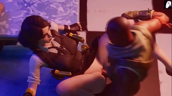 (4K) Fortnite girls suck dick and fuck hard with their firm ass to get filled with cum | Hentai 3D