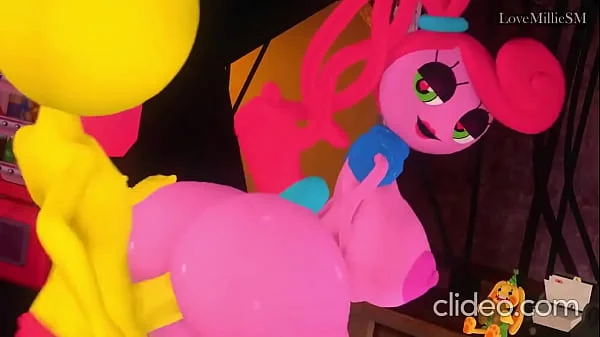 Mommy long legs plays with her new friend