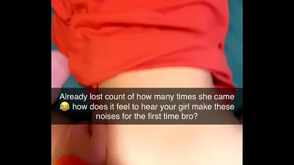 Rough Cuckhold Snapchat sent to cuck while his gf cums on cock many times