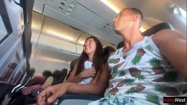 Public blowjob on Airplane - we got caught!