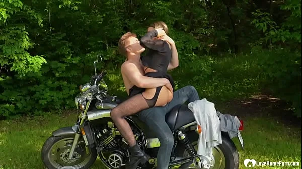 Brunette gets dicked on my new bike