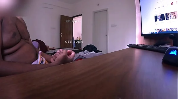 Watching porn and masturbating infront of maid while wife sleeping