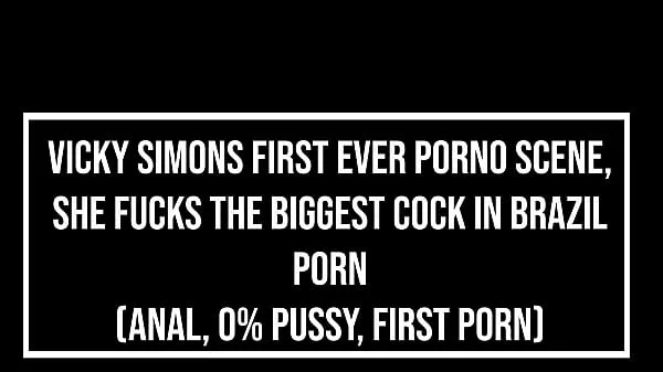 Vicky SIMONS first ever porno scene, she fucks the biggest cock in Brazil porn (Anal, 0% pussy, first porn, monster cock) OB359