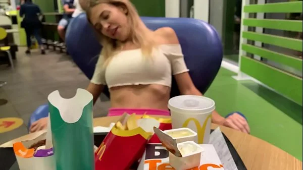 SWEET b. ORGASM CONTROL IN PUBLIC. ELEVATOR,STREET,MCDONALD'S. PEOPLE IN SHOCK