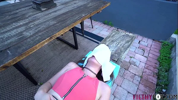 Hot step sister Fucks Annoying Big Dick by the Pool