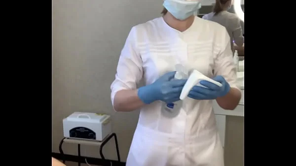 The patient CUM powerfully during the examination procedure in the doctor's hands