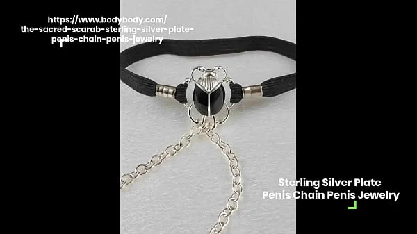 The Sacred Scarab - Sterling Silver Plate Penis Chain Penis Jewelry