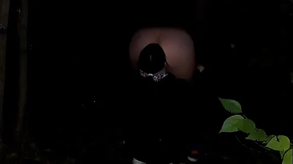 Ass licking in public in dark forest - Lesbian Illusion Girls