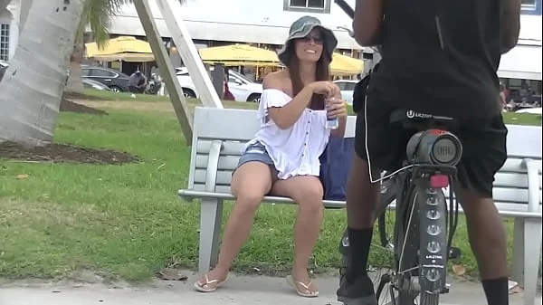 Upskirt Wife 27 - Heather Silk flashing her shaved pussy to voyeurs in public park!